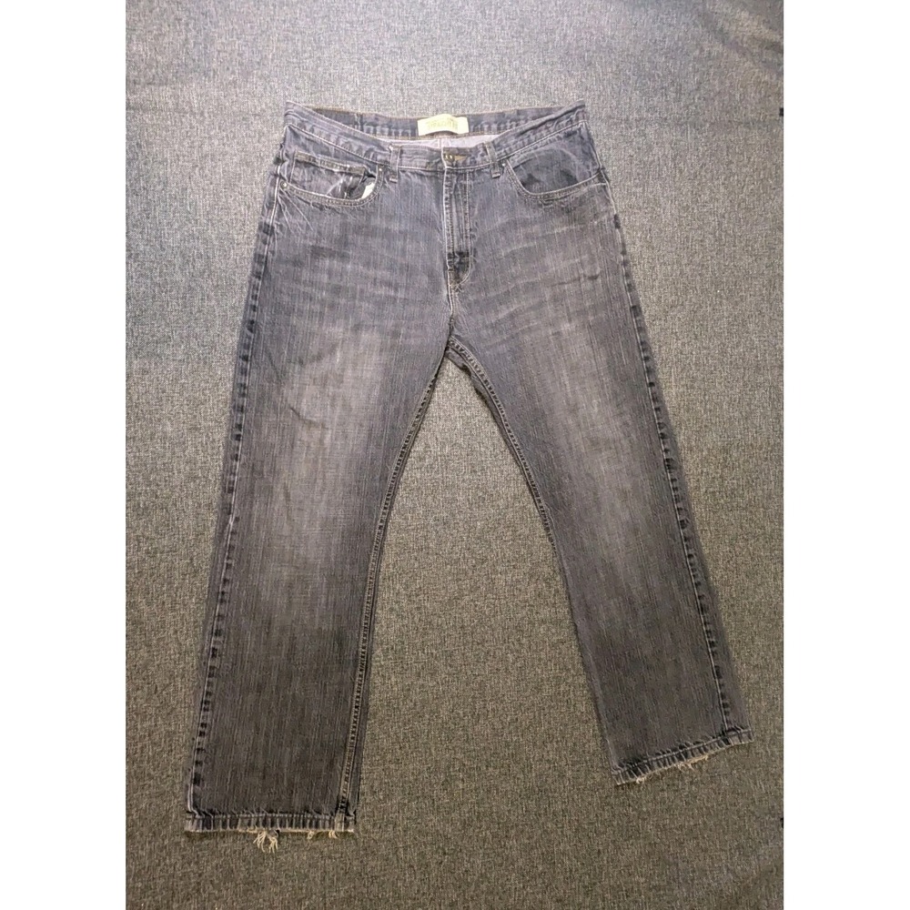 Vintage Wrangler Men's Straight Fit Jeans 36x30 Dark Gray Dark Wash Denim Pants